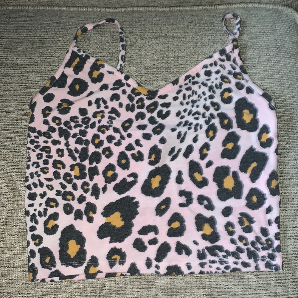 Pink cheetah tank top